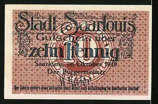 Notgeld Saarlouis 1919, 10 Pfennig, Wappen
