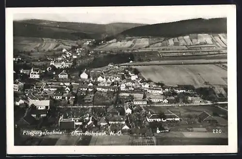 AK Ober-Rohrbach, Ortsansicht, Fliegeraufnahme