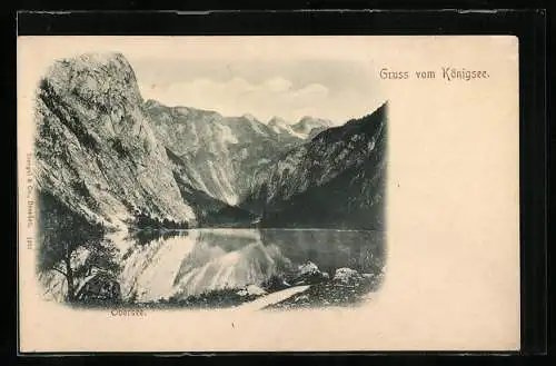 AK Königsee / Berchtesgaden, Obersee und Gebirgspanorama