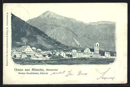 AK Münster /Münsterthal, Teilansicht mit Bergen