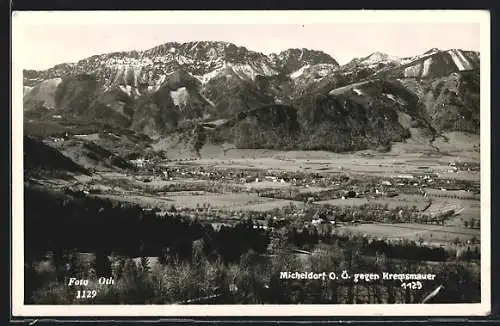 AK Micheldorf, Ortsansicht gegen Kremsmauer