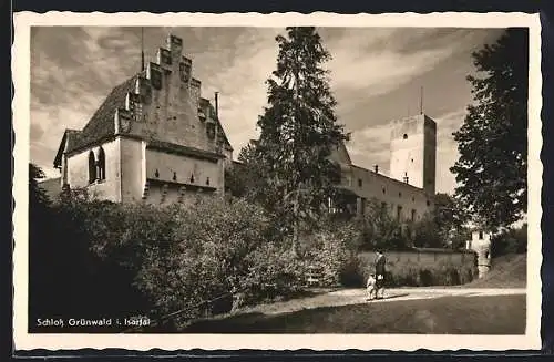 AK Grünwald / Isartal, Blick zum Schloss