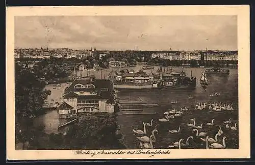 AK Hamburg, Aussenalster mit Lombardsbrücke