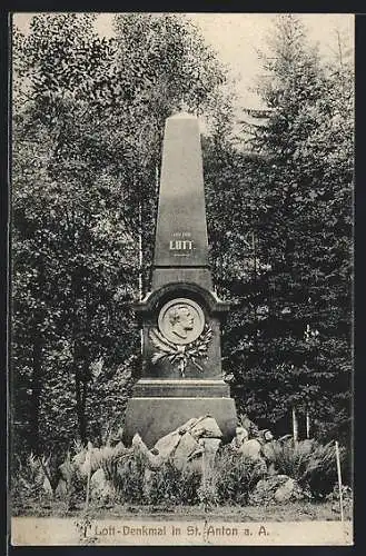 AK St.-Anton am Arlberg, Lott-Denkmal