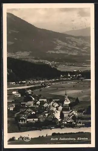 AK Sachsenburg /Kärnten, Teilansicht mit Kirche