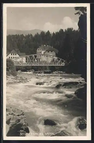 AK Spital am Pyhrn, Seebach, Uferpartie mit Brücke