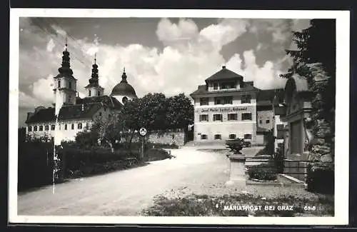 AK Graz, Mariatrost, Gasthof Kirchenwirt und Kirche