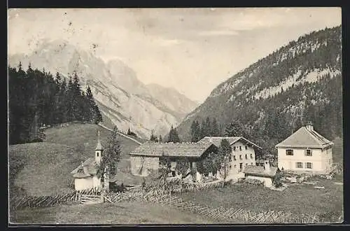 AK Weissbach bei Lofer, Mooswacht am Hirschbühel, Teilansicht mit dem Mühlsturzhorn