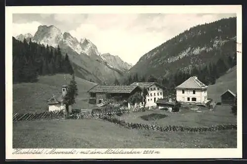AK Weissbach bei Lofer, Hirschbühel, Gasthof mit dem Mühlsturzhorn