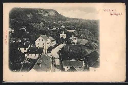 AK Radegund, Panoramablick aus der Vogelschau