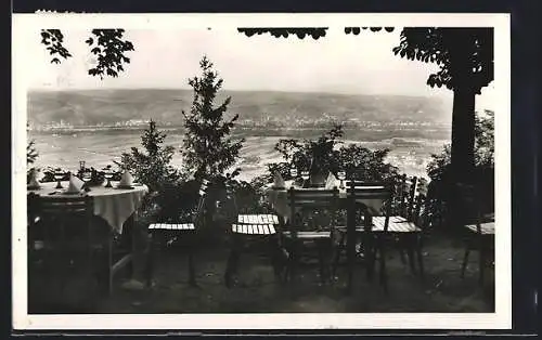 AK Furth, Stift Göttweig, Blick von der Caféterrasse auf den Ort