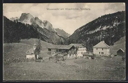 AK Weissbach bei Lofer, Moosbach am Hirschbühel, Partie am Kirchlein