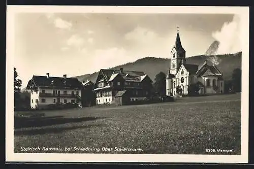 AK Ramsau bei Schladming, Teilansicht mit Kirche