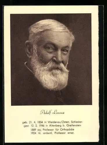 AK Portrait Professor Adolf Lorenz