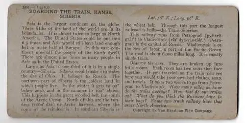 Stereo-Fotografie Keystone View Co., Meadville, Ansicht Kansk, Boarding the Train in Siberia, Russen beladen einen Zug