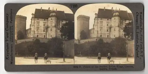 Stereo-Fotografie Keystone View Co., Meadville, Ansicht Cracow, Palace of the Ancient Polish Kings, Galicia