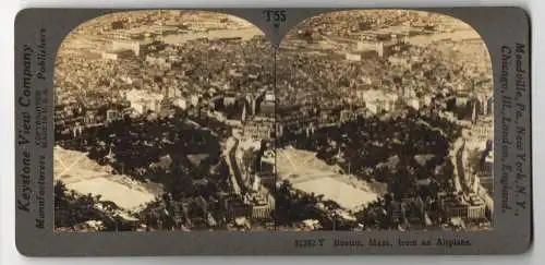 Stereo-Fotografie Keystone View Co., Meadville, Ansicht Boston / MA., view of Boston Common Park and Part of the City