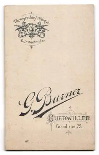 Fotografie G. Burner, Guebwiller, Grand rue 72, Älterer Herr im Anzug mit Schnauzbart