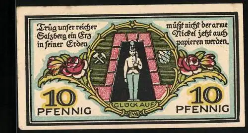 Notgeld Berchtesgaden 1920, 10 Pfennig, Bergmann