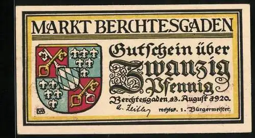 Notgeld Berchtesgaden 1920, 20 Pfennig, Stadtwappen