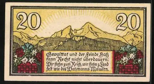 Notgeld Berchtesgaden 1920, 20 Pfennig, Stadtwappen