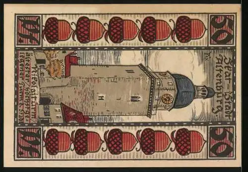 Notgeld Altenburg 1921, 50 Pfennig, Anblick des Nikolaiturms