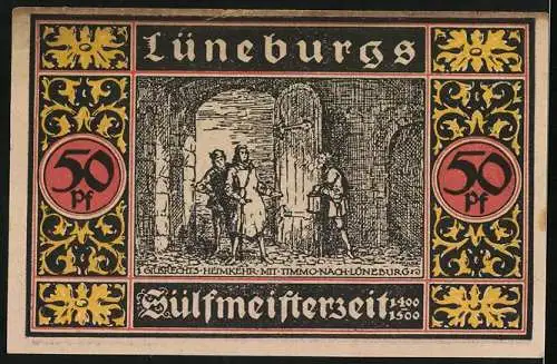 Notgeld Lüneburg 1921, 50 Pfennig, Lüneburger Heide, Gilbrechts Heimkehr mit Timmo