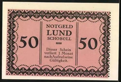 Notgeld Lund / Schobüll, 50 Pfennig, Der tanzende Tor