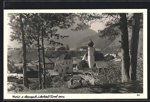 AK Stanzach im Lechtal, Ortspartie mit Kirche