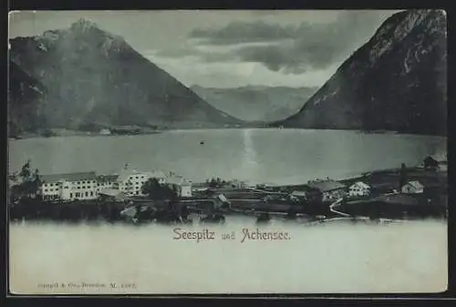 Mondschein-AK Maurach /Achensee, Seespitz
