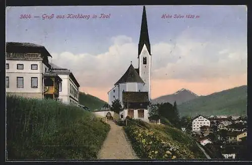 AK Kirchberg in Tirol, Hohe Salve mit Kirche