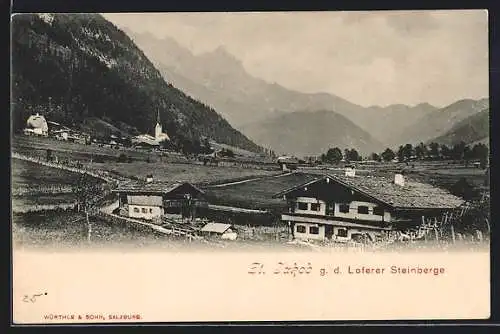 AK Puch bei Hallein, St. Jakob gegen die Loferer Steinberge