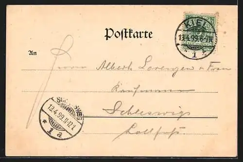 AK Kappeln / Schlei, Uferpartie mit Kirche