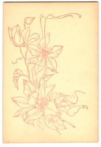 Ausmal-AK Ein kleines Arrangement aus Blumen