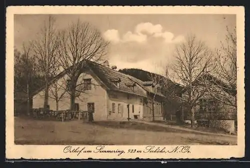 AK Orthof am Semmering, Gasthof mit Holzhaus