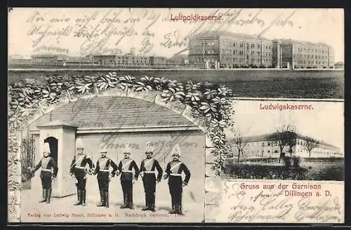 AK Dillingen a.D., Luitpoldkaserne, Ludwigskaserne, Wache an der Kaserne