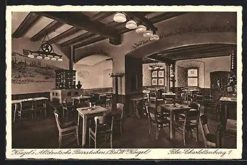 AK Berlin-Charlottenburg, Koegel`s Altdeutsche Bierstuben, Gasthaus, Bes. W. Koegel, Richard Wagnerstr. 51