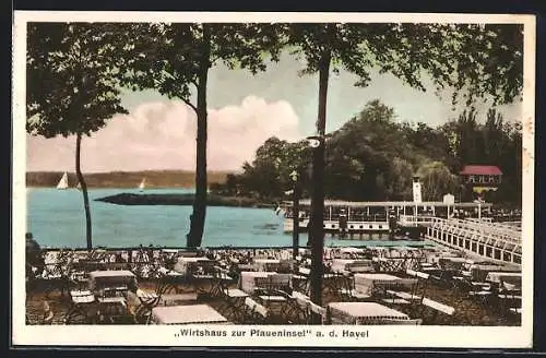 AK Berlin-Wannsee, Gasthaus zur Pfaueninsel an der Havel