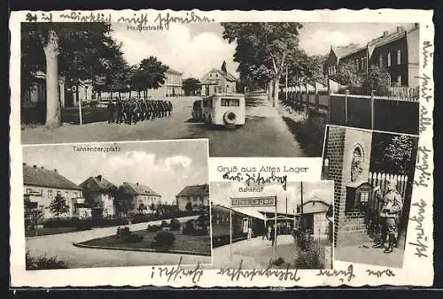 AK Jüterbog, Altes Lager, Hauptstrasse, Tannebergplatz, Bahnhof