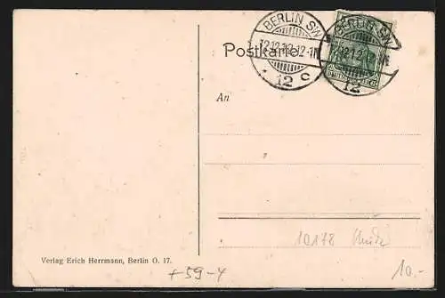 AK Berlin-Tiergarten, Silhouetten berühmter Bauwerke, kurioses Datum 11.12.1913