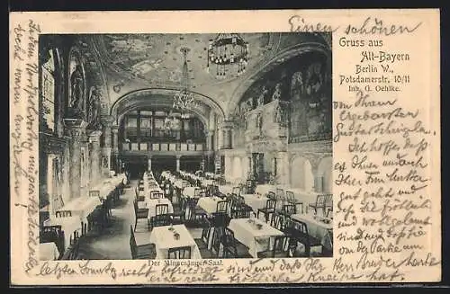 AK Berlin-Tiergarten, der Minnesänger-Saal, Potsdamer Strasse 10 /11
