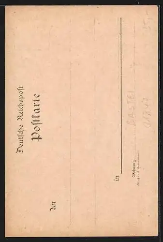 Lithographie Rathen /Sächs. Schweiz, Restaurant am Amselfall