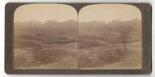 Stereo-Fotografie Underwood & Underwood, New York, Ansicht Port Arthur, Historys greatest bombardement
