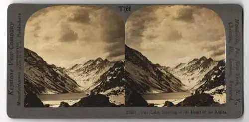 Stereo-Fotografie Keystone View Co., Meadville, Ansicht Valparaiso, Inca Lake, Nestling in the Heart of the Andes