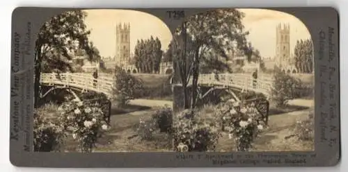 Stereo-Fotografie Keystone View Co., Meadville, Ansicht Oxford, Northward to the Picturesque Tower of Magdalen College