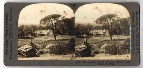 Stereo-Fotografie Keystone View Co., Meadville, Ansicht Cape Town, the Country Home of Cecil John Rhodes
