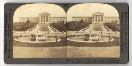 Stereo-Fotografie Keystone View Co., Meadville, Ansicht Philadelphia / PA, Memorial Hall, Pennsylvania Museum & School