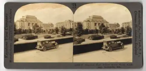 Stereo-Fotografie Keystone View Co., Meadville, Ansicht Annapolis / MD., Bancroft Hall, United States Naval Academy