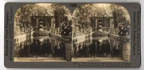 Stereo-Fotografie Keystone View Co., Meadville, Ansicht Paris, Fountain of the Medici in Gardens of the Luxembourg