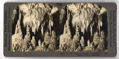 Stereo-Fotografie Keystone View. Co., Meadville, Ansicht Yarrangobilly, the Fairy`s Grotto in New South Wales
